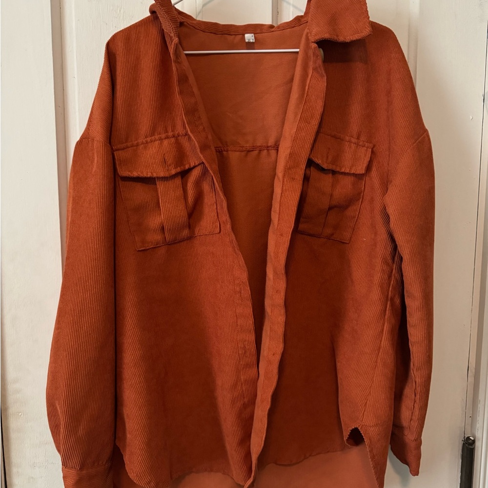 Burnt orange fall shacket